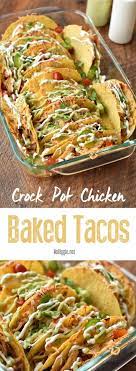 Crock Pot Chicken Baked Tacos Recipe Baked Chicken Tacos Recipes Mexican Food Recipes