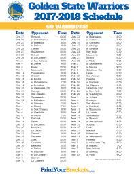 2017 2018 Golden State Warriors Schedule Warriors Schedule Basketball Schedule Indiana Pacers