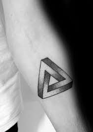 Get a using a wet towel or sponge and get that sucker wet and soak your design for 3 minutes. 60 Penrose Triangle Tattoo Designs For Men Impossible Tribar Ideas