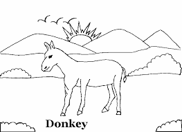 Donkey coloring page for toddlers. Donkey Coloring Printable Page For Kids