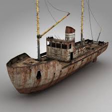 Rusty Fishing Boat 3d Model Boat Fishing Boats Model Boats