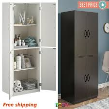 wood storage cabinets with 4 doors tall