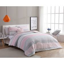 Vcny Home Light Pink Grey Stockholm 3 4 Piece Comforter Bedding Set Shams And Decorative Pillow Included Walmart Com Walmart Com