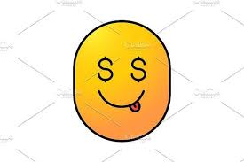 Greedy Smile Color Icon Icon Color Vector Illustration