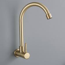 Robinet De Cuisine Mural En Acier Inox H25 5cm Or Brosse Robinet Cuisine Robinet De Cuisine Mural Cuisine Doree