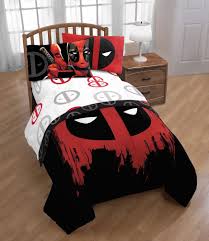 Marvel Deadpool 4 Piece Sheet Bedding Set Fan Gift White Gray Red Full Size Marvel Twin Sheet Sets Sheet Sets Full Queen Comforter