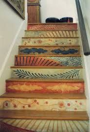 Find their painting stairs tips! Hand Painted Stairs Stairs Home Diy Painted Stairs