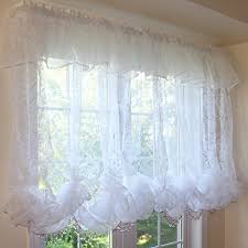 Simply shabby chic sheer balloon shade white embroidered dot new. Balloon Curtain