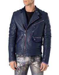 New Handmade Men Navy Blue Motorbike Leather Jacket Classic Trendy Scooter Ride Outerwear Leather Jacket Leather Jacket Men Leather Motorcycle Jacket
