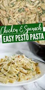 Creamy Pesto Chicken Pasta Recipe With Spinach Lemon Peony Recipe Pesto Pasta Recipes Chicken Pasta Dinner Recipes Easy Chicken Dinner Recipes