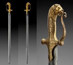 Sword with lion head hilt. India, 18th ...