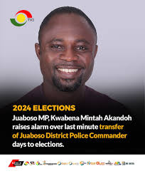Hon. Kwabena Mintah Akandoh raises alarm over transfer of Juaboso District  Police Commander #ElectionCommandCentre #3FM927