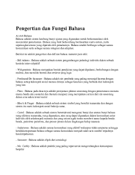 Seni yang berarti dekat dengan keindahan. Doc Pengertian Dan Fungsi Bahasa Sacthar Salue Academia Edu