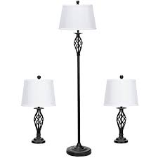 Visit the flip the switch blog for suggestions on how to use lamp sets and other fixtures for better lighting. Gymaxgymax 3 Piece Lamp Set 2 Table Lamps 1 Floor Lamp Fabric Shades Living Room Bedroom Dailymail