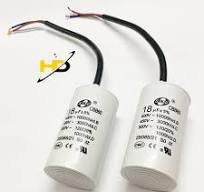 Tụ Điện Máy Bơm Nước, Tụ Máy Giặt CBB60 18uF 450V Vỏ Trắng Chính Hãng SENJU