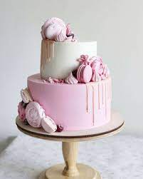 Two Tier Meringue Macaron Cake Themed Cakes Tiered Cakes Birthday Cake Designs