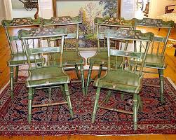 Whether your home has a traditional rustic or modern contemporary style, hooker furniture offers the perfect dining room furniture collection you need to enjoy great food, long conversations. Six Antique Hitchcock Style Floral Painted Dining Room Chairs C 1840 Item 1343587