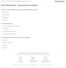 Properties Of Waves Worksheet Answers Quiz Worksheet Characteristics Of Waves In 2020 Worksheets Seismic Wave Answers