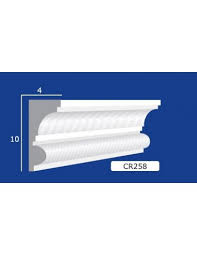 Cornice di altezza 75 mm. Cornice Da Parete Per Interni In Gesso Ceramico Verniciabile Art 258