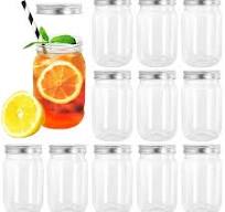 Tebery 12 Pack Clear Plastic Mason Jars with One Piece Lids, 16OZ Mason  Cocktail Cup Shatterproof Drinking Jar, Refillable Empty Slime Storage ...