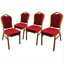 Aluminum Stacking Banquet Chairs With Sponge Seat 4 Pack Heavy Duty Welded Construction Aluminum Finish 500 Lb Static Loa Chair Chair Cushions Dining Chairs