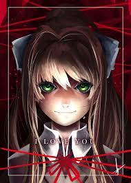 Brown Haired Green Eye Female Anime Character Doki Doki Literature Club Monika Doki Doki Literature Club Anime Girls Visual In 2020 Literature Club Literature Anime