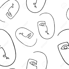 Check spelling or type a new query. Seamless Pattern With Abstract Outline Silhouette Of Human Face Black Silhouette On White Background Trendy Minimalistic Faces Modern Avant Garde Poster Royalty Free Cliparts Vectors And Stock Illustration Image 123625294