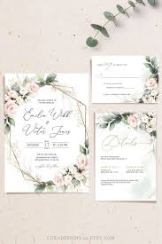 Lilian Blush Wedding Invitation Set Blush And Green Invitation Template Bundle Boho Wedding Invitation Blush Blush Pink Unique Wedding In 2021 Wedding Invitations Boho Blush Wedding Invitations Wedding Invitation Sets