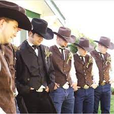 Love The Cowboy Hats Cowboy Wedding Country Theme Wedding Cowboy Groomsmen