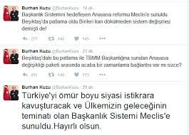 Eşref hamamcıoğlu, listesini 7 mayıs'ta divan kuruluna teslim etti. Burhan Kuzu Dan Tepki Ceken Tweet