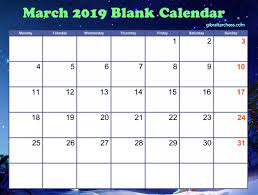 March 2019 Blank Calendar Template 2 Blank Calendar Template Calendar Template Blank Calendar