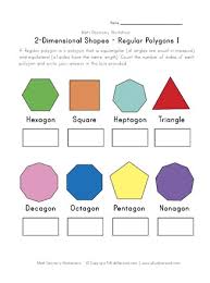 Regular Polygons Worksheet 1 All Kids Network