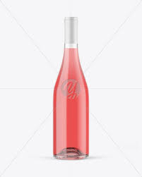 Clear Glass Pink Wine Bottle Mockup In Bottle Mockups On Yellow Images Object Mockups