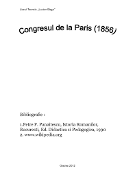 Des congrès de paris (pt); Doc Congresul De La Paris 1856 Bya Judea Academia Edu