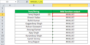It returns a part of a text string using the specified beginning character and number of characters. Mid Function In Excel How To Use Mid Formula In Excel Examples