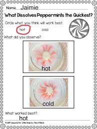 Dissolving Peppermints Experiment Page Lessons For Little Ones By Tina O Block Christmas Science Christmas Science Experiments Candy Science Experiments