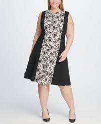 Tommy Hilfiger Plus Size Shadow Print Fit And Flare Dress Pink 18w Fit Flare Dress Fit And Flare Dress Plus Size Dresses