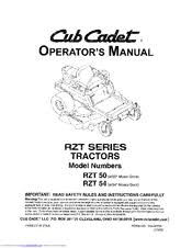 Rzt series w/50'' mower deck. Cub Cadet Rzt 50 Manuals Manualslib