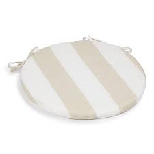 W Home Cabana Stripe Outdoor Bistro Chair Cushion In Tan White Bed Bath Beyond