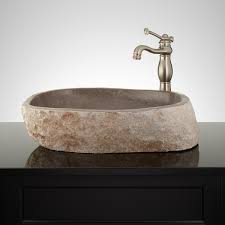Syringa Dark Gray River Stone Vessel Sink Vessel Sinks Bathroom Sinks Bathroom Sink Stone Vessel Sinks Vessel Sinks