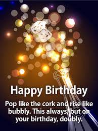 Champagne Bubbles Happy Birthday Card For Everyone Birthday Greeting Cards By Davia Happy Birthday Cards Birthday Greeting Cards Birthday Wishes Cards