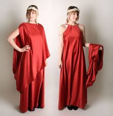 Roman Woman S Toga And Shawl 753 Bc 27 Bc 64ad 1453 Ad Rust Dress Vintage Maxi Dress Toga Dress