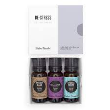 Aromatherapy candles contain essential oils, some of which may relieve stress. De Stress Essential Oil Set Gifts Sets Edens Garden