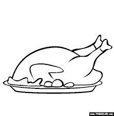 Simple printable coloring page with a good dish for thanksgiving. Thanksgiving Online Coloring Pages