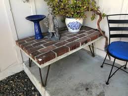 Table Made From Bricks Cement And Rebar Concrete Crafts Diy Decor Projects Table