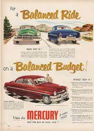 Large Antique 1951 Auto Mercury Car Magazine Print Ad Approx 11 X 14 Mercury Cars Classic Cars Vintage Vintage Cars
