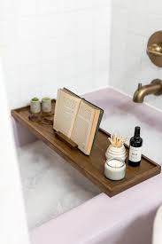 Perfect expandable bathtub caddy with reading rack or tablet holder, this premium bath tray includes a wine glass holder. Bath Caddy Tray With Wine Book Ipad Tablet Holder Handmade Bathtub Tray Bath Accessories Bathroom Storage In 2021 Wood Bath Tray Bath Tray Wood Bath