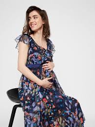Acheter robes imprimées pour femme pas cher en ligne. Mousseline De Soie Fleurie Robe Longue De Grossesse Mamalicious