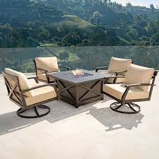 Roast up some s'mores and stay cozy with our modular fire chat sets or rustic wooden fire tables. Outdoor Patio Fire Pit Sets Costco