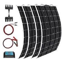 PixCy Pannello monocristallino 800W 4 * 200W Cella Solare Semi-Flessibile  Cavo Fai-da-Te Caricabatteria Impermeabile + 40A Conrtoller per Auto Camper  ...